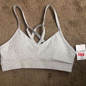 Gray sports bra